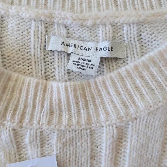 American Eagle Ribbed Knit Long Sleeve Sweater Dress - Beige - Picture 6 of 11